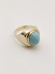 14ct gold ring  with turquoise stamp 585 JAA sold