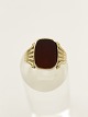 14 carat gold ring  with carnelian solgt
