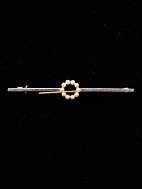 14 carat white and red gold brooch