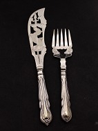 Silver plated English fish serving set