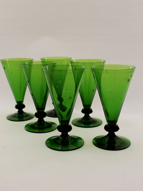 Stjerneborg grøn hvidvins glas solgt