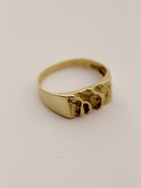 Herman Siersbøl 14 karat guld ring med organisk design solgt