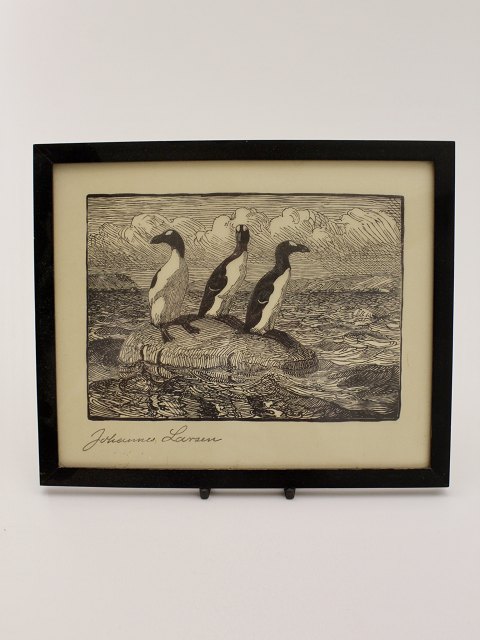 Johannes Larsen Woodcut Geir Bird sold