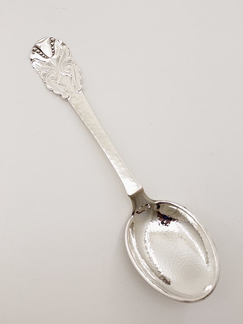 Hammered art nouveau large serving spoon