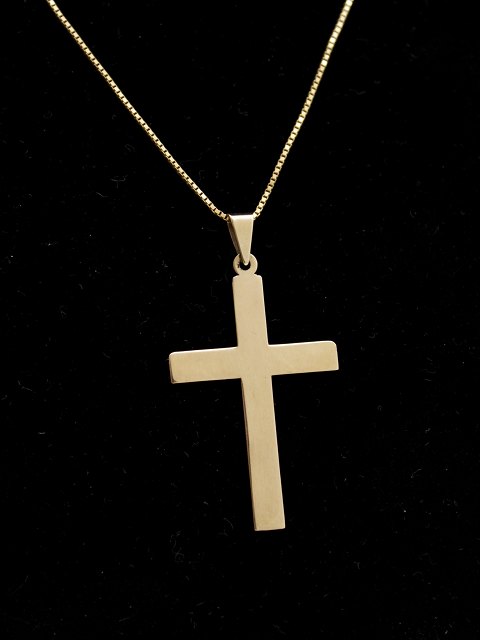 8 carat gold necklace 43 cm. and cross