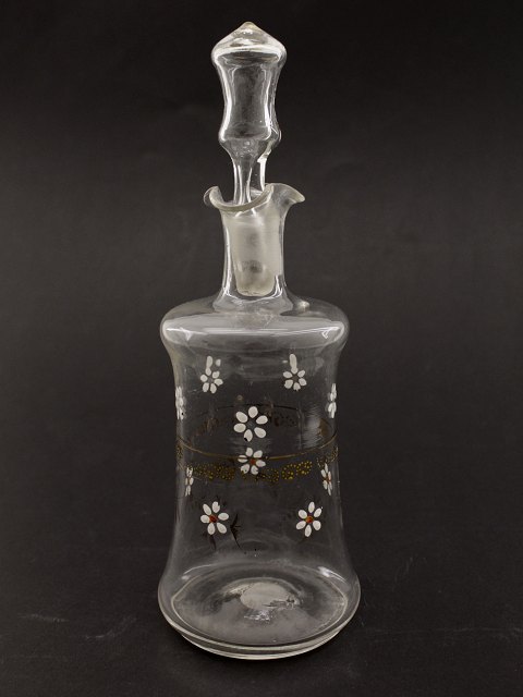 Decanter 24 cm. with enamel painted flowers
