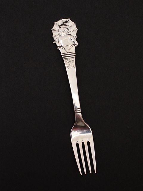 Tretårnet sølv barne gaffel "Ole Lukøje"