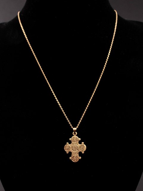 14 carat gold necklace 45 cm. with Dagmar cross