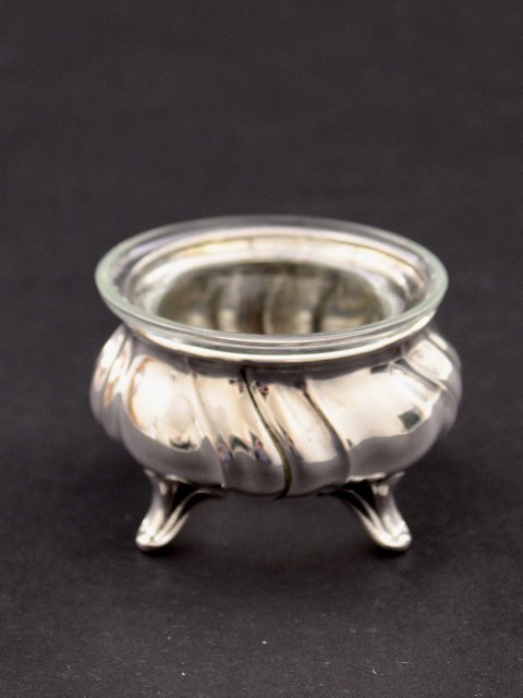 Silver salt celler D. 6 cm. with glass insert