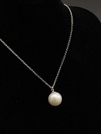 835 sølv halskæde med perle