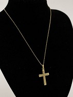 18 karat halskæde 39,5 cm. med kors