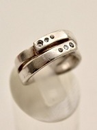 Sterling sølv ring størrelse 55 med klare stene