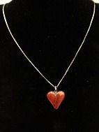 Sterling sølv halskæde med rav hjerte
