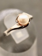 Sterling sølv ring størrelse 50 med perle