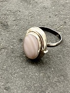 Sterling sølv ring størrelse 58 med gemme med rosen kvarts