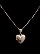 Sterling sølv halskæde 50 cm. med sterling sølv hjerte