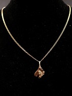 8 karat guld halskæde 42,5 cm. og vedhæng