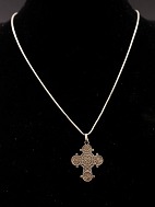 Sterling sølv halskæde 39 cm. og Dagmar kors