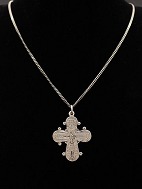 Sterling sølv halskæde 46,5 cm. og Dagmar kors