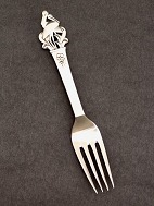 Barne gaffel 15 cm. med storke Cohr tretårnet sølv og stål