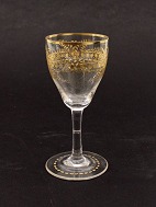 Sleben portvins glas 13 cm. med guld