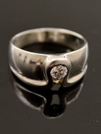Sterling sølv ring størrelse 64 med klar sten