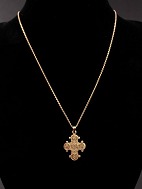 14 karat guld halskæde med Dagmar kors
