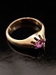 14 carat gold ring  with tourmaline stamped 585 BH for jeweler B Hertz