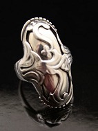 Georg Jensen sterling sølv ring  med sølvkugle    # 18 moonlight blossom