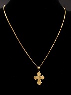 Guld halskæde med Dagmar kors