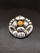 830 sølv art nouveau broche  med rav