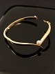 14 carat gold bangle with real pearl