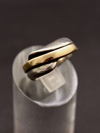 Sterling slv ring med guld stribe