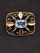 14 karar guld broche med aquamarin