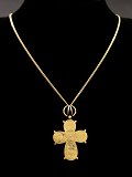 18 karat guld halskæde 45,5 cm. og Dagmar kors
