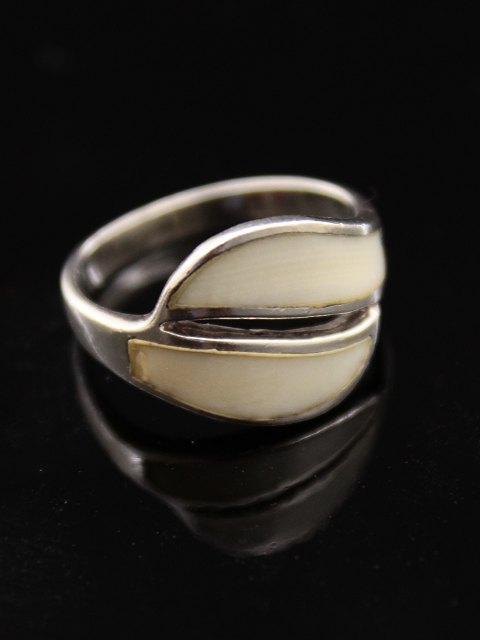 Sterling sølv ring  med elfenben