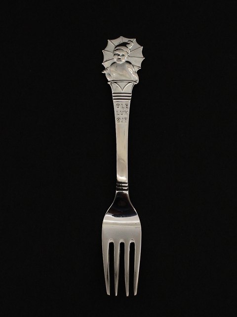 Tretårnet sølv barne gaffel 14 cm. "Ole Lukøje"