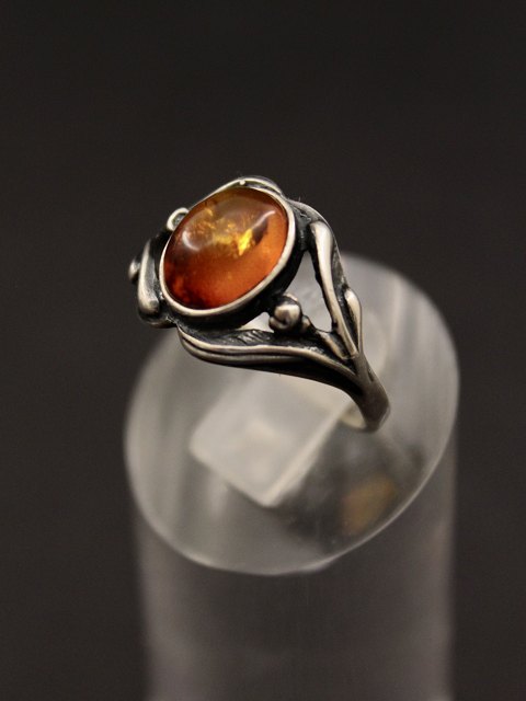 Sterling silver ring  with amber