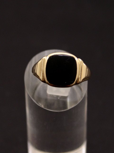 14 karat guld ring  med onyx