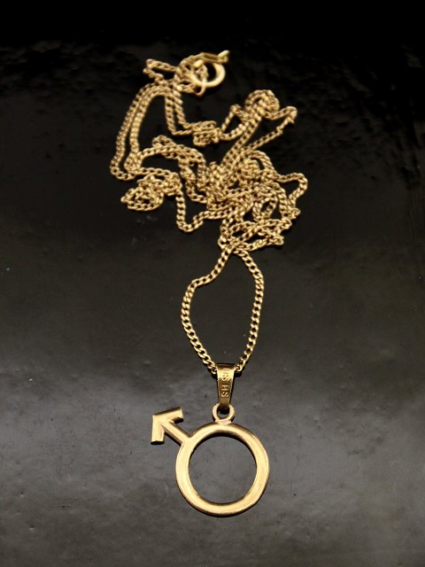 8 carat gold "Male" pendant